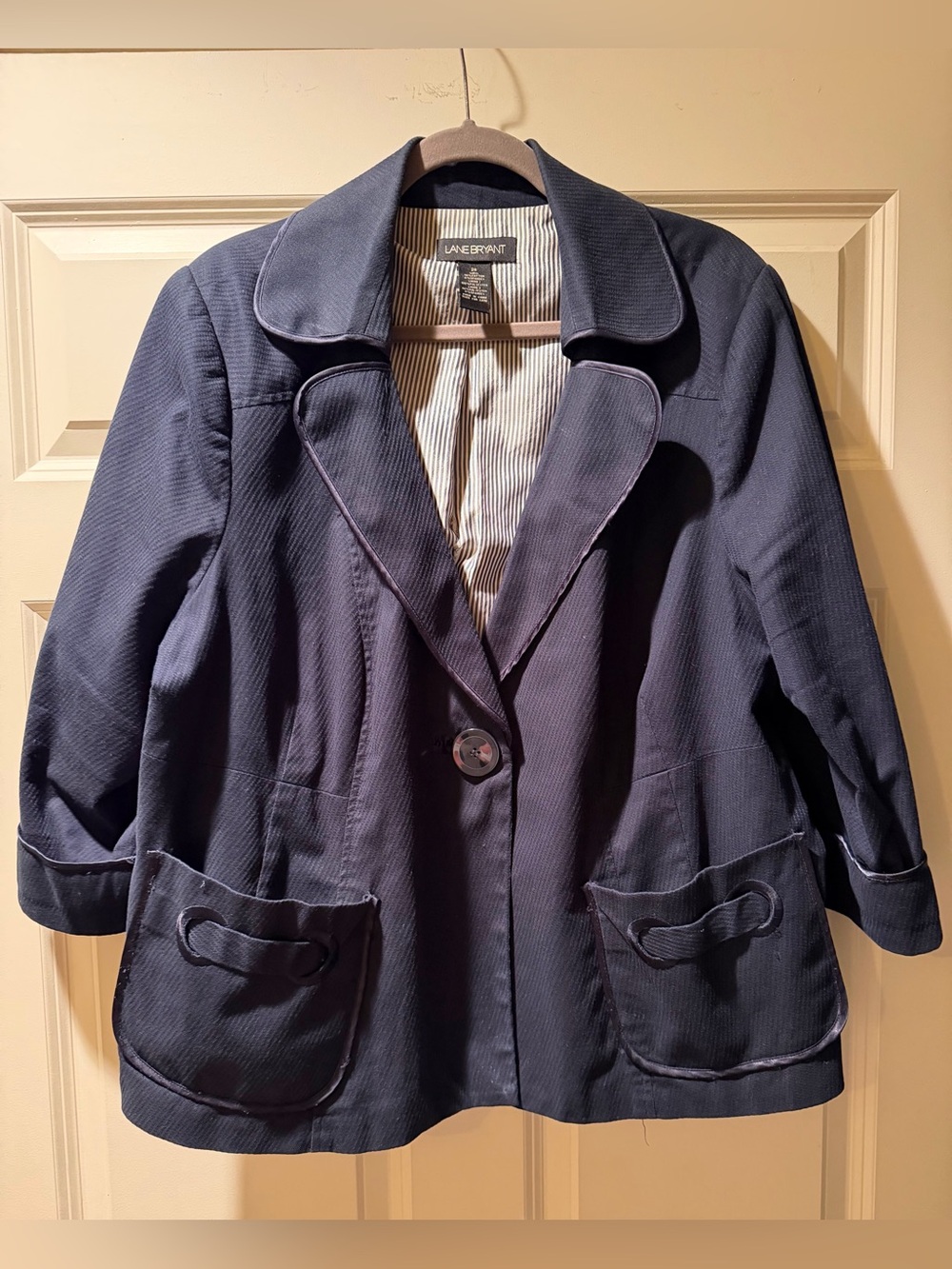 Lane Bryant Dark Navy Single-Button Blazer Jacket
